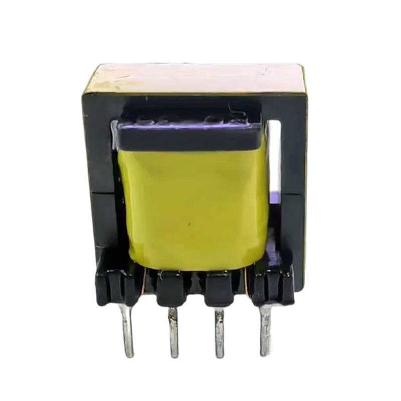 What are the main differences between the vertical and horizontal designs of the EE series high-frequency transformer, and what are their application scenarios?